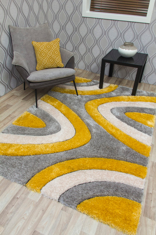 Luxus Ripple Rug - Yellow