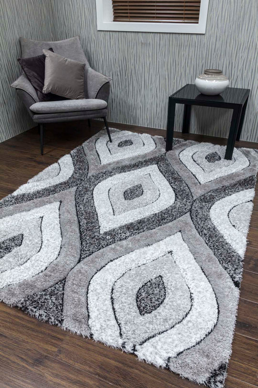 Luxus Tear Drop Rug - Grey