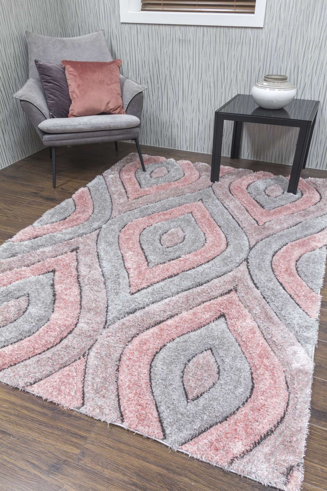 Luxus Tear Drop Rug - Pink