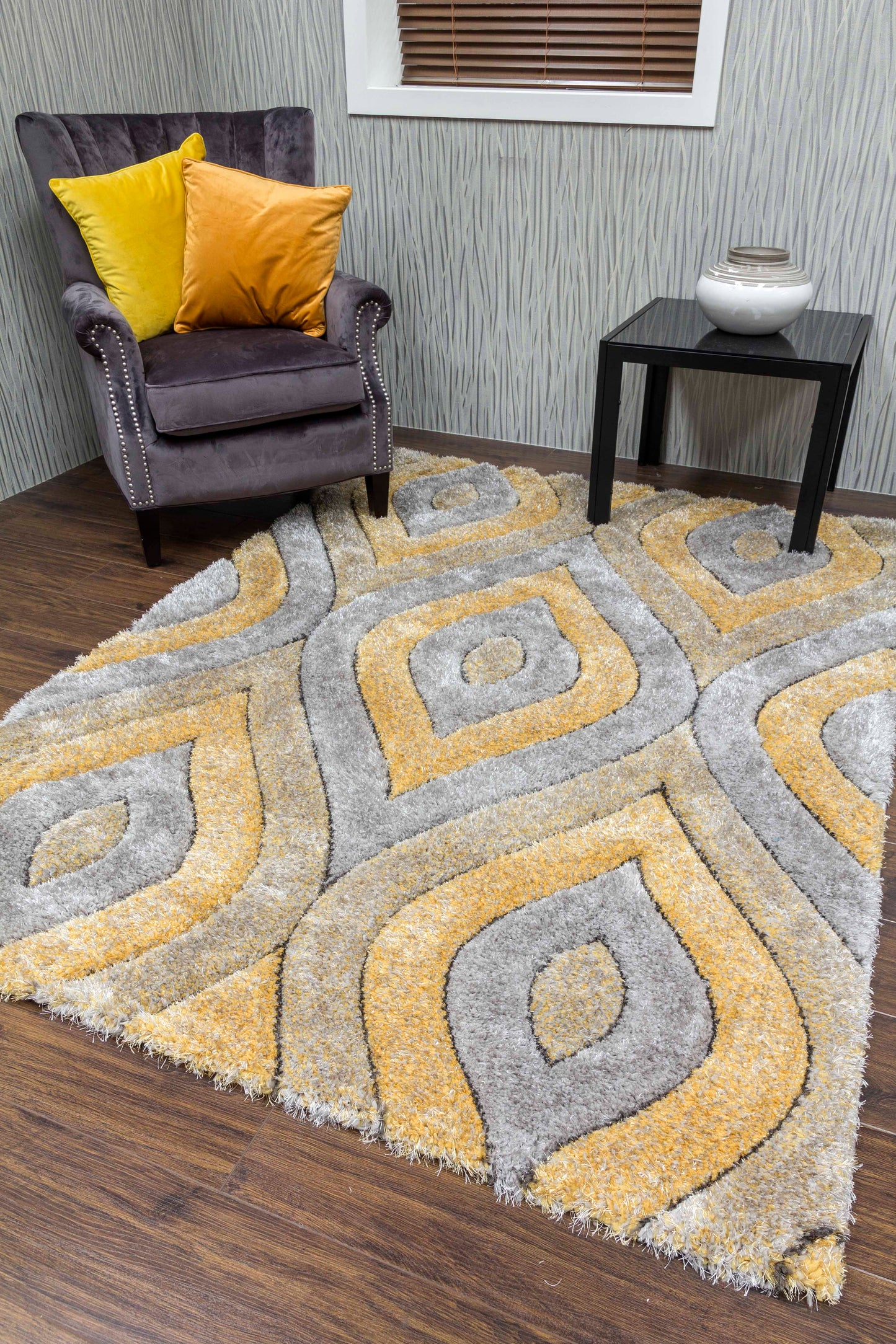 Luxus Tear Drop Rug - Yellow