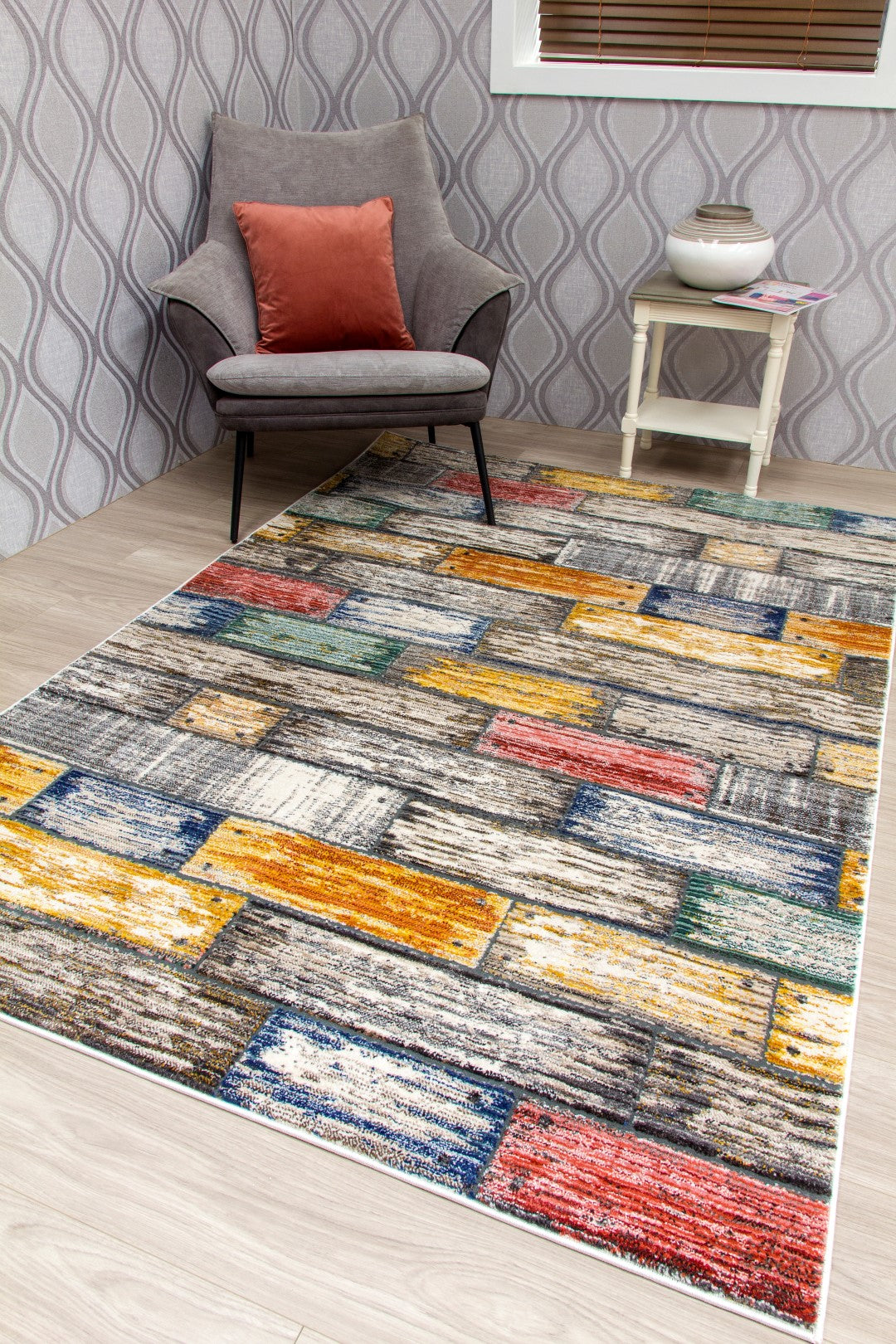 Mystique Brick Effect Rug Multi – SuperRugStore