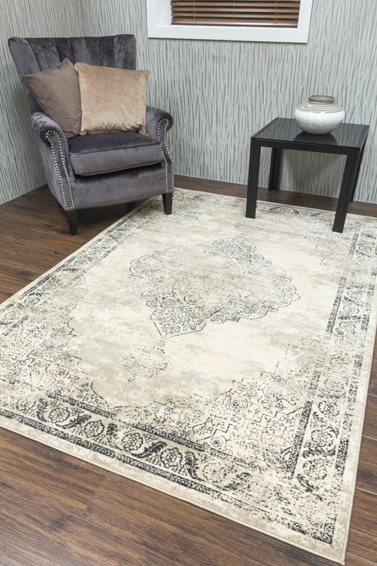 Vintage Classic Distressed Beige Rug