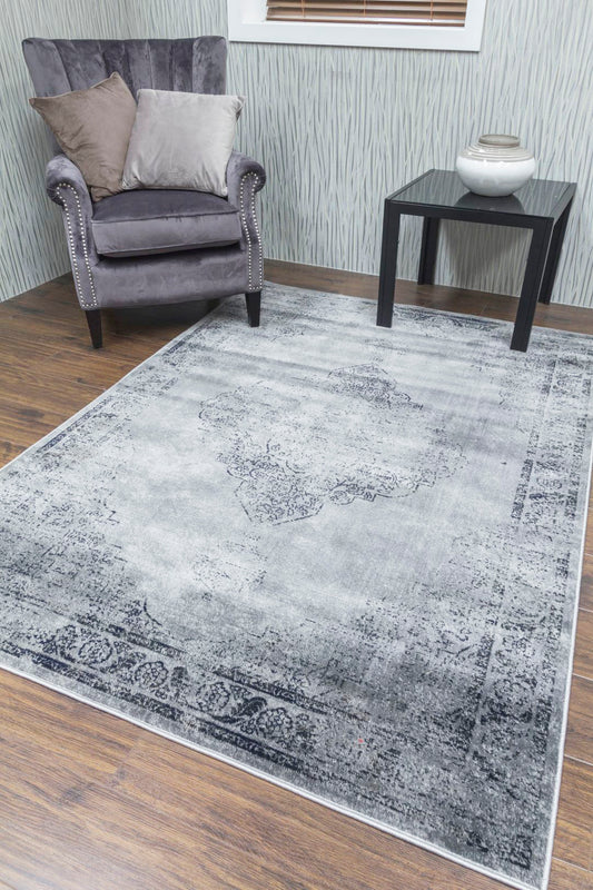 Vintage Classic Distressed Grey Rug