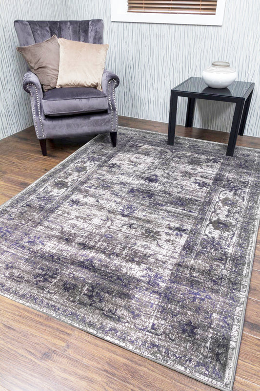 Vintage Timeless Distressed Grey Rug