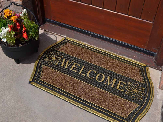 Welcome Doormat Curve Sides - Gold